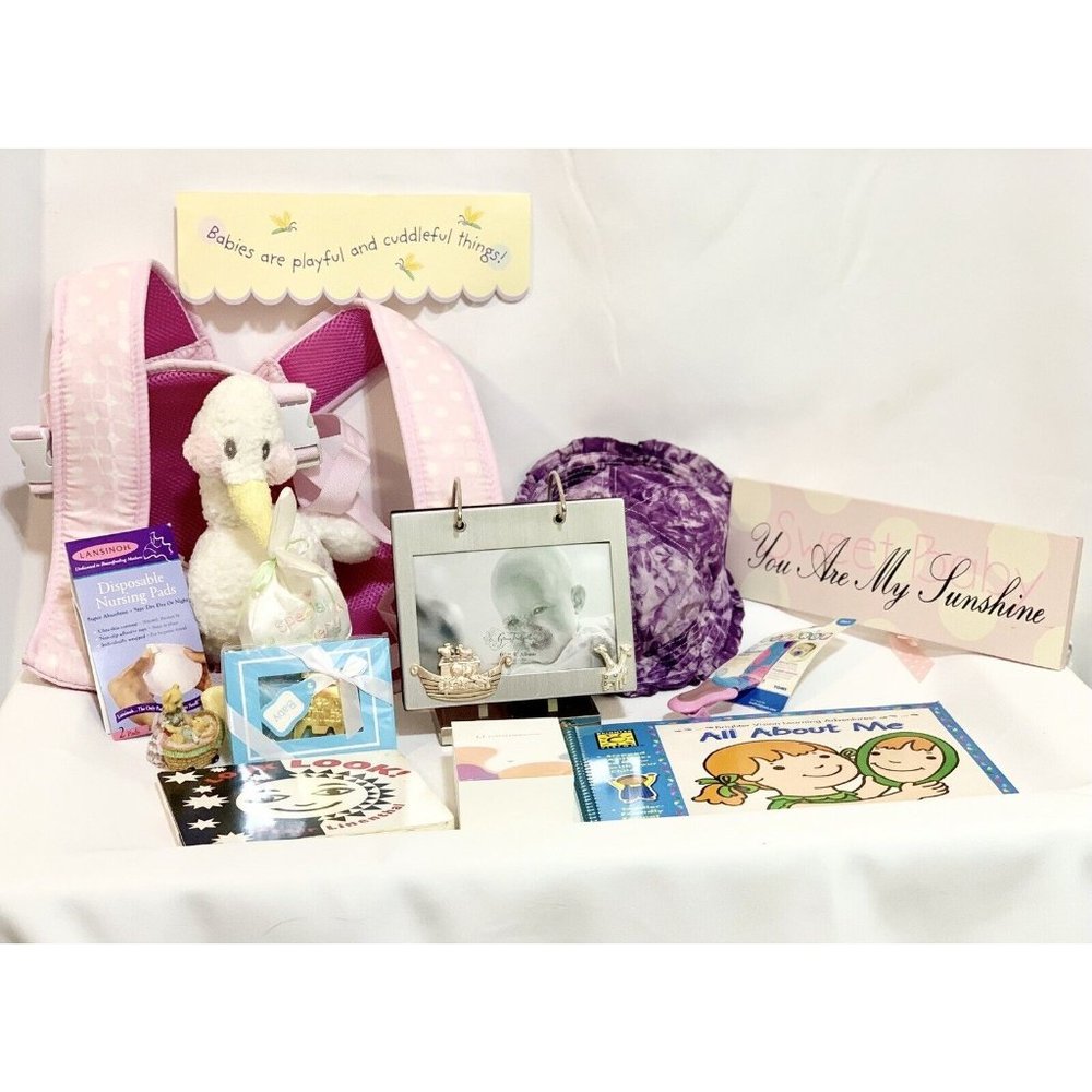 Newborn Girl 12 Piece Bundle Baby Shower Mom 2 Be Gift Set Mixed Lot NWT & GUC
